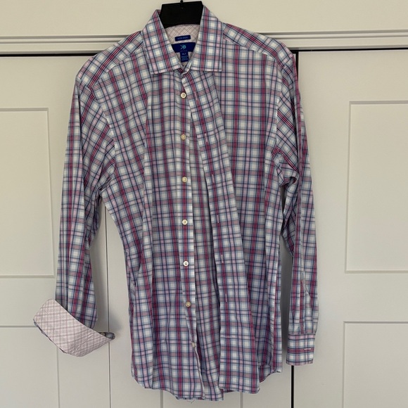 Egara Red and Blue Plaid Button Down Shirt - Picture 1 of 2